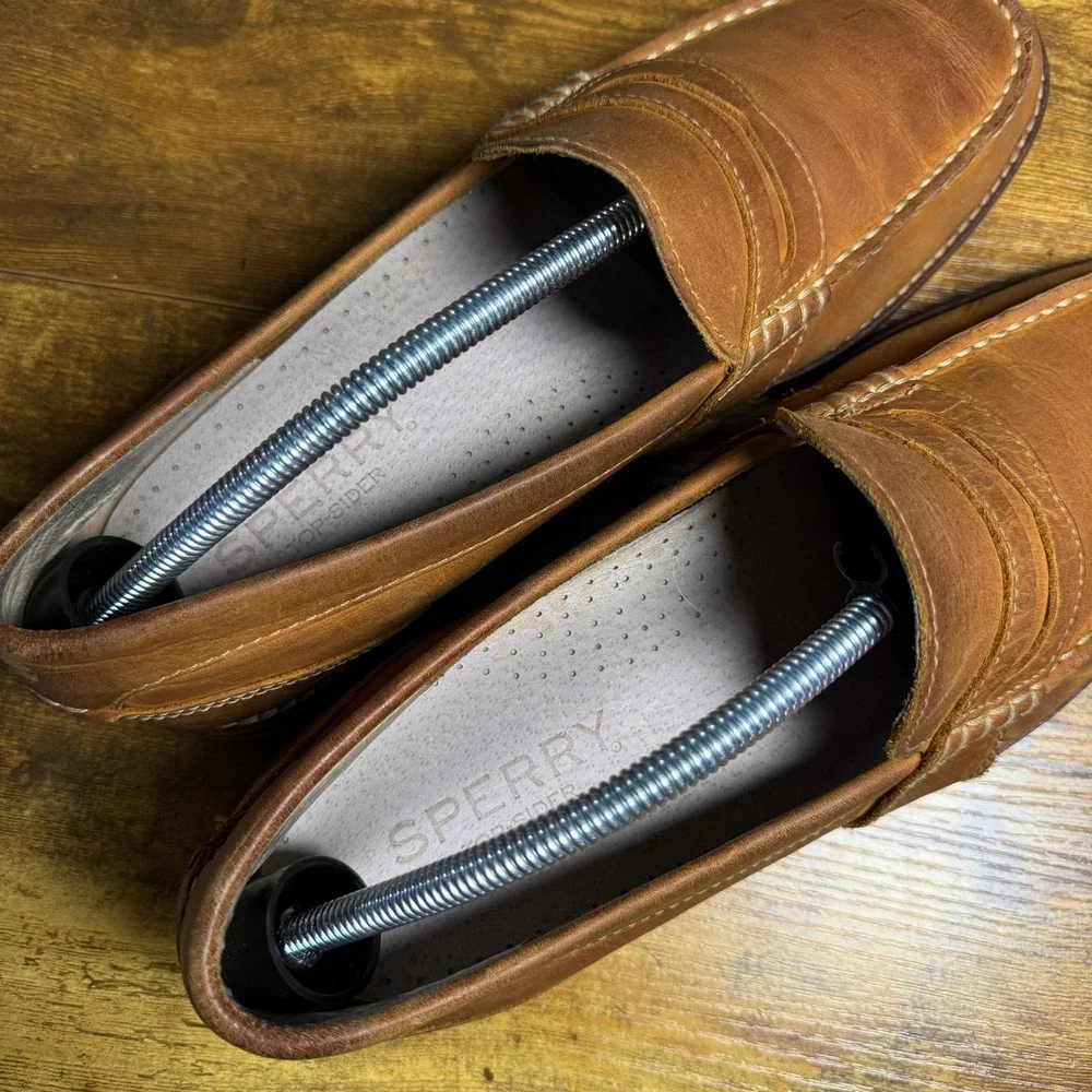 Sperry Hampden Penny STS17817 Tan Leather Loafers Mens 11M‎
